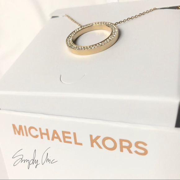 New authentic MK gold tone pave ring necklace - Picture 4 of 6